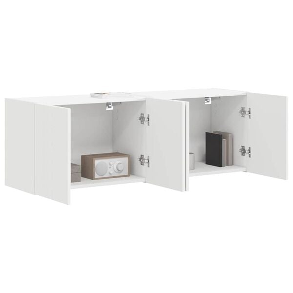 vidaXL Arm&aacute;rio de TV de Parede 2 pcs Branco 59,5 x 31 x 40 cm