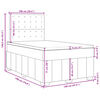 vidaXL Cama boxspring com colch&atilde;o 120x190 cm tecido castanho-escuro