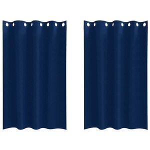 vidaXL Cortinas Blackout com Argolas 2 pcs Azul Escuro 175 x 140 cm