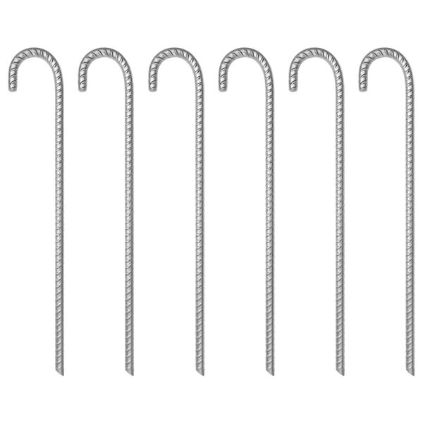 vidaXL Estacas para tenda 6 pcs 41,5 cm &Oslash;12 mm a&ccedil;o galvanizado