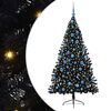 vidaXL &Aacute;rvore de Natal Artificial Pr&eacute;-iluminada Preto 180 cm PVC