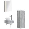 vidaXL Conjunto de Arm&aacute;rios para Banheiro 4 pcs Sonoma cinzento