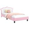 vidaXL Estrutura de Cama Infantil com Cabeceira Rosa 90 x 190 cm PU
