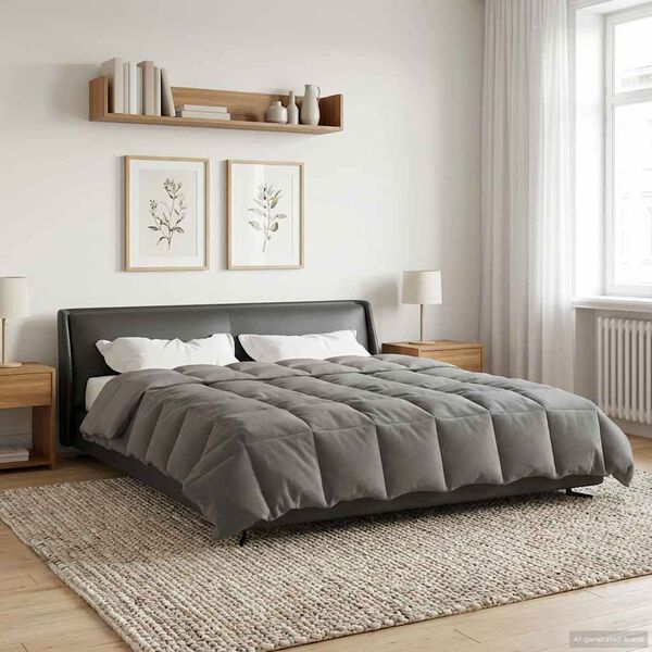 vidaXL Duvet de Ano Inteiro Cinzento-claro 220 x 260 cm Microfibra