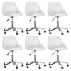 vidaXL Cadeiras de jantar girat&oacute;rias 6 pcs couro artificial branco