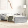 vidaXL Estrutura de cama solteiro derivados madeira cinzento sonoma