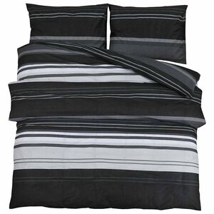 vidaXL Conjunto de capa de edred&atilde;o 140x200cm algod&atilde;o preto e branco