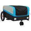vidaXL Reboque para bicicleta 30 kg ferro preto e azul