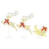 vidaXL Rena de Natal com tren&oacute; 3 unid. 72 LED Branco quente