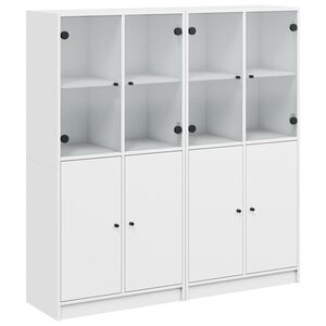 vidaXL Estante c/ portas 136x37x142 cm derivados de madeira branco