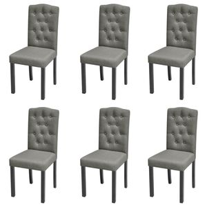 vidaXL Cadeiras de jantar 6 pcs tecido cinzento