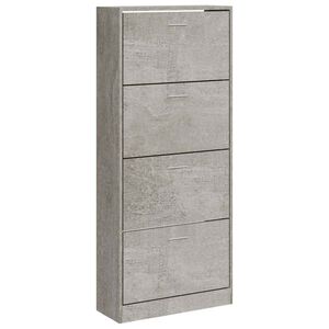 vidaXL Sapateira 63x24x147 cm derivados de madeira cinzento cimento