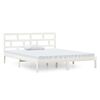 vidaXL Estrutura cama pequena casal 120x190 cm pinho maci&ccedil;o branco