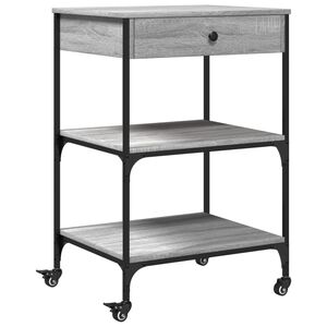 vidaXL Carrinho de cozinha 60x48x89,5cm derivados madeira cinza sonoma