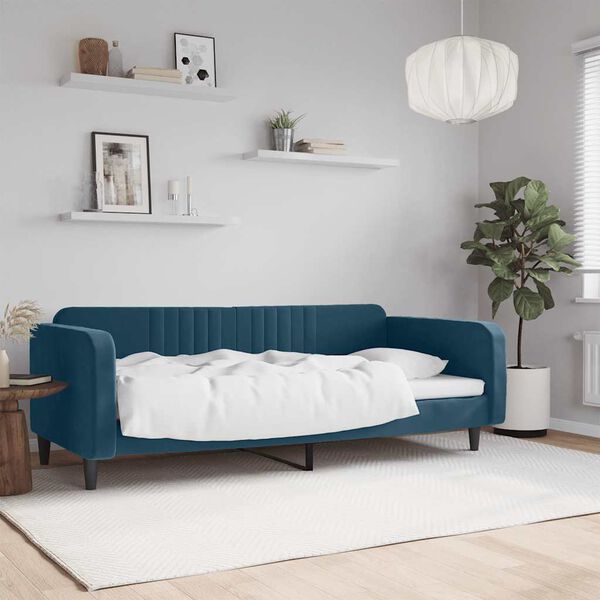vidaXL Sof&aacute;-cama 90x200 cm veludo azul
