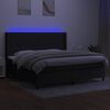 vidaXL Cama box spring c/ colch&atilde;o e LED 200x200 cm tecido preto