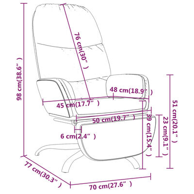 vidaXL Cadeira de descanso com apoio de pés tecido castanho