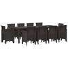 vidaXL Conjunto de Jantar para Jardim 11 unid. Castanho Polipropileno
