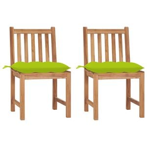 vidaXL Cadeiras de jardim c/ almofad&otilde;es 2 pcs madeira de teca maci&ccedil;a