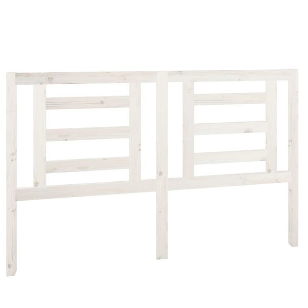 vidaXL Cabeceira de cama 156x4x100 cm pinho maci&ccedil;o branco