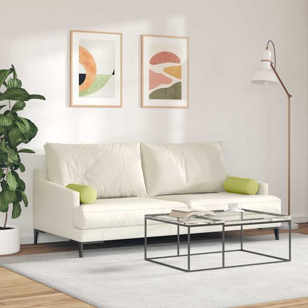 vidaXL Almofadas de Apoio 2 pcs Verde Claro Ø 15 x 40 cm tecido