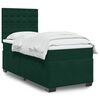 vidaXL Cama com molas/colch&atilde;o 90x200 cm veludo verde-escuro