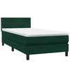 vidaXL Cama com molas/colch&atilde;o verde-escuro 90x210 cm veludo