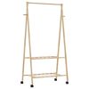 vidaXL Cabide com prateleiras e rodas 96x45,5x155,5 cm bambu