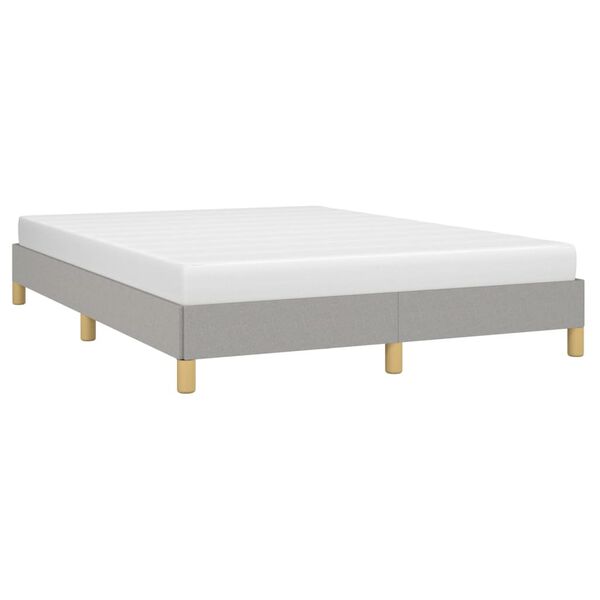 vidaXL Estrutura de cama sem colch&atilde;o 140x200 cm tecido cinzento-claro