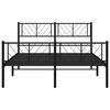 vidaXL Estrutura de cama com cabeceira e pés 150x200 cm metal preto