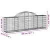 vidaXL Cestos gabi&atilde;o arqueados 8 pcs 200x30x60/80 cm ferro galvanizado