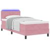 vidaXL Cama Box Spring LED com colch&atilde;o Rosa 100 x 200 cm Veludo