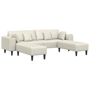 vidaXL Sof&aacute; 3 unid. Creme Veludo