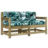 vidaXL Cadeiras de jardim c/ almofad&otilde;es 2 pcs pinho impregnado