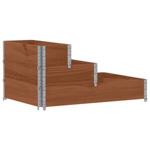vidaXL Canteiro elevado de 3 n&iacute;veis 120x80 cm pinho maci&ccedil;o castanho