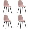 vidaXL Cadeiras de jantar 4 pcs veludo rosa