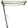vidaXL Toldo autom&aacute;tico com LED e sensor de vento 300x250 cm creme