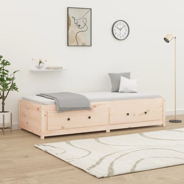 vidaXL Sof&aacute;-cama de solteiro pequeno 75x190 cm pinho maci&ccedil;o