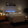 vidaXL Cama com molas/colch&atilde;o 160x200 cm tecido cor creme