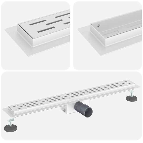 vidaXL Dreno de Chuveiro com Design de Linha Prateado 80 cm