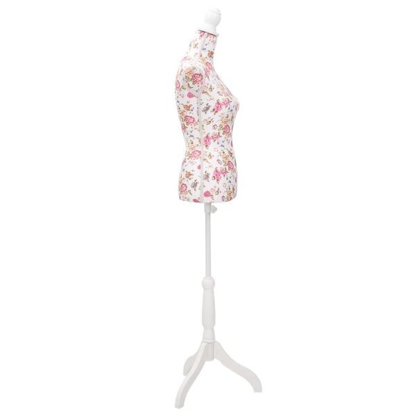vidaXL Busto manequim de senhora algod&atilde;o branco e rosa