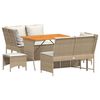 vidaXL 5 pcs conjunto de sof&aacute;s p/ jardim com almofad&otilde;es vime PE bege