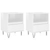 vidaXL Mesa de cabeceira 2 pcs derivados de madeira branco brilhante