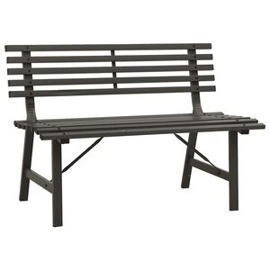 vidaXL Banco de jardim 110 cm a&ccedil;o preto