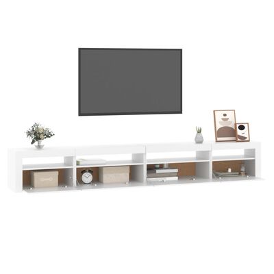 vidaXL Móvel de TV com luzes LED 270x35x40 cm branco