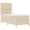 vidaXL Cama Box com colch&atilde;o com cabeceira Creme 80 x 200 cm tecido