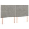vidaXL Cama box spring c/ colch&atilde;o/LED 160x200 cm veludo cinzento-claro