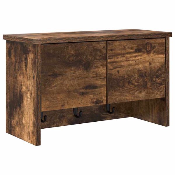 vidaXL Cabideiro de Parede com porta Carvalho Defumado 50 x 20 x 30 cm