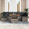 vidaXL Conjunto de Sof&aacute; de Jardim 8 pcs Cinzeto Rattan Sint&eacute;tico