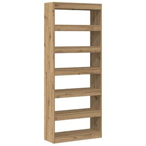 vidaXL Gabinete de Livros 6 n&iacute;veis 80 x 30 x 198 cm Carvalho Artesanal